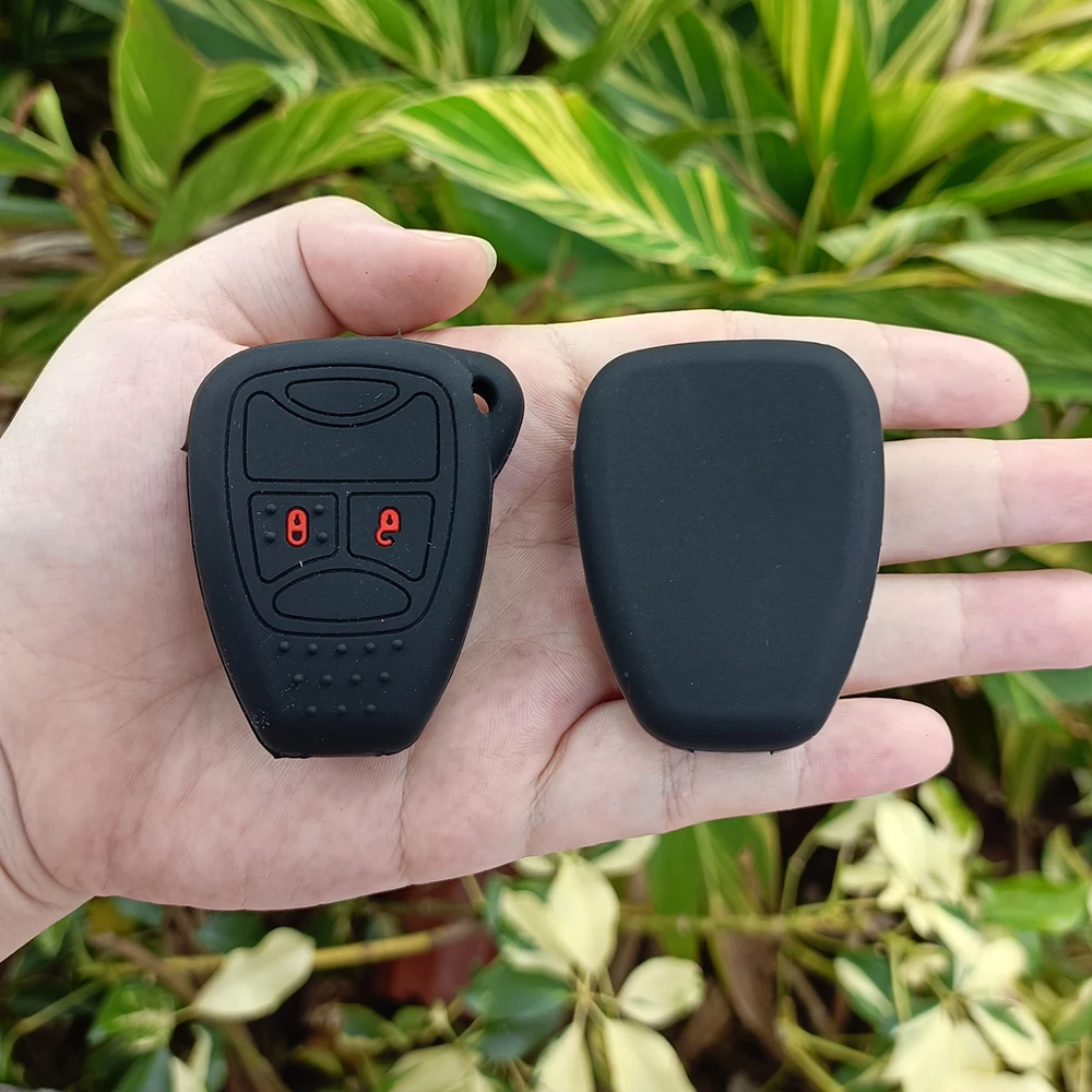 2 Buttons Silicone Car Key Cover Case Skin Protector for JEEP Commander Grand Cherokee Liberty Wrangler Compass Patriot Keychain