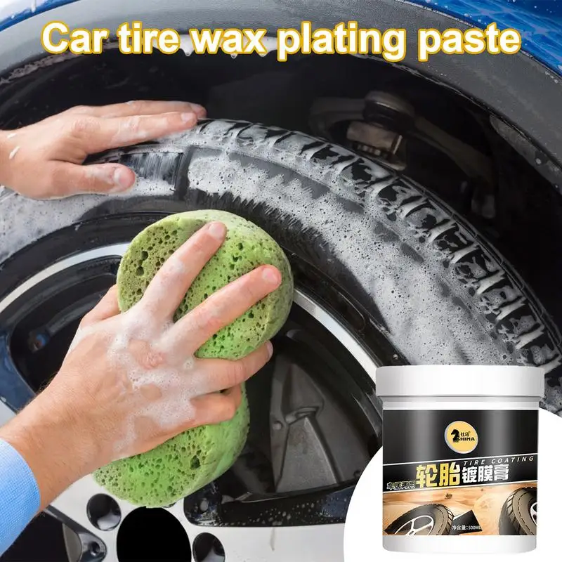 500ml Car Tire Retreading Cleaning Cream Wheel Tire Cleaner Glazing Wheel Wax Waterproof Rim Shine Effective Solid Tire Coating