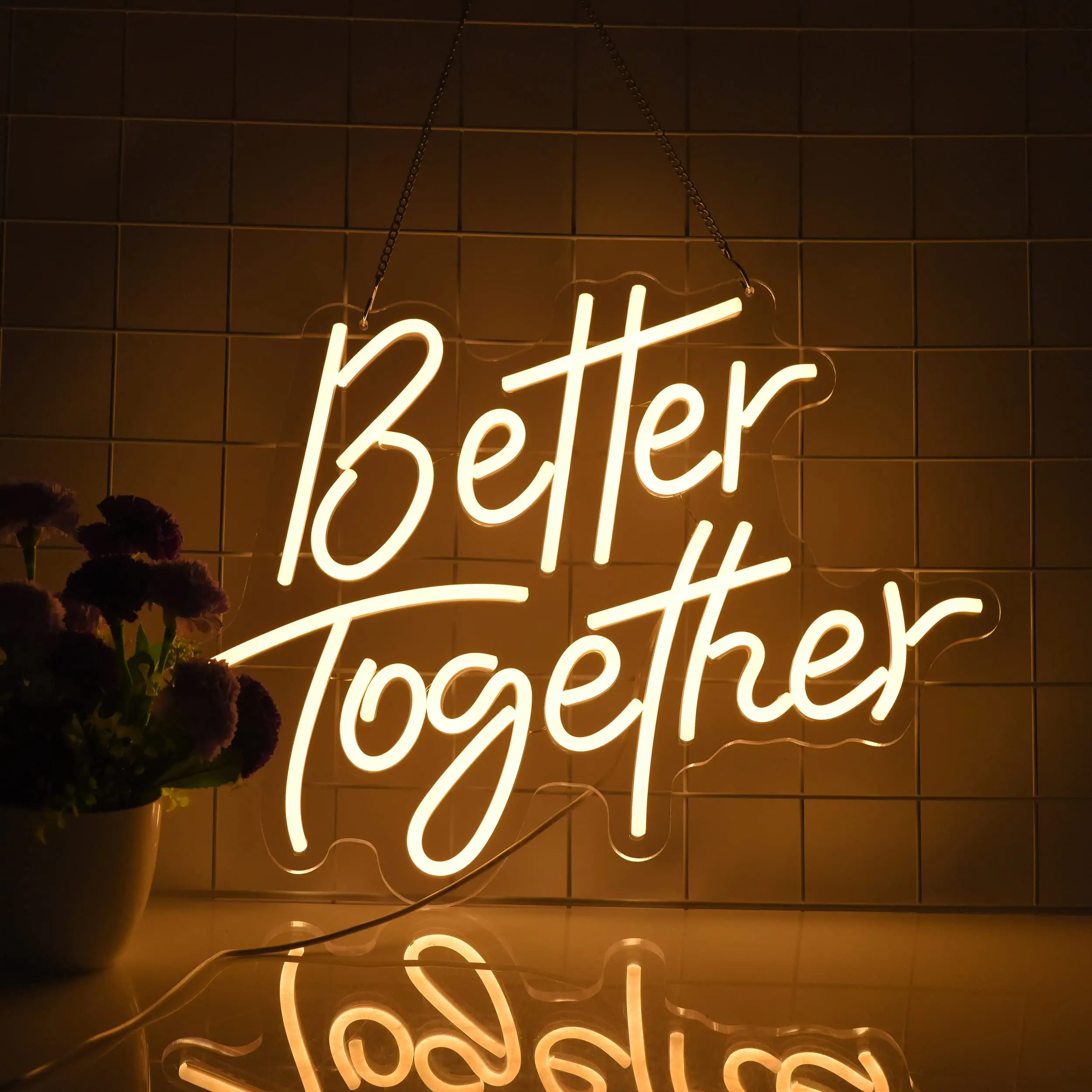 

Better Together Neon Sign Handmade Man Cave Beer Bar Home Art Neon Light with USb for Bedroom Office Hotel Room Wall Decor