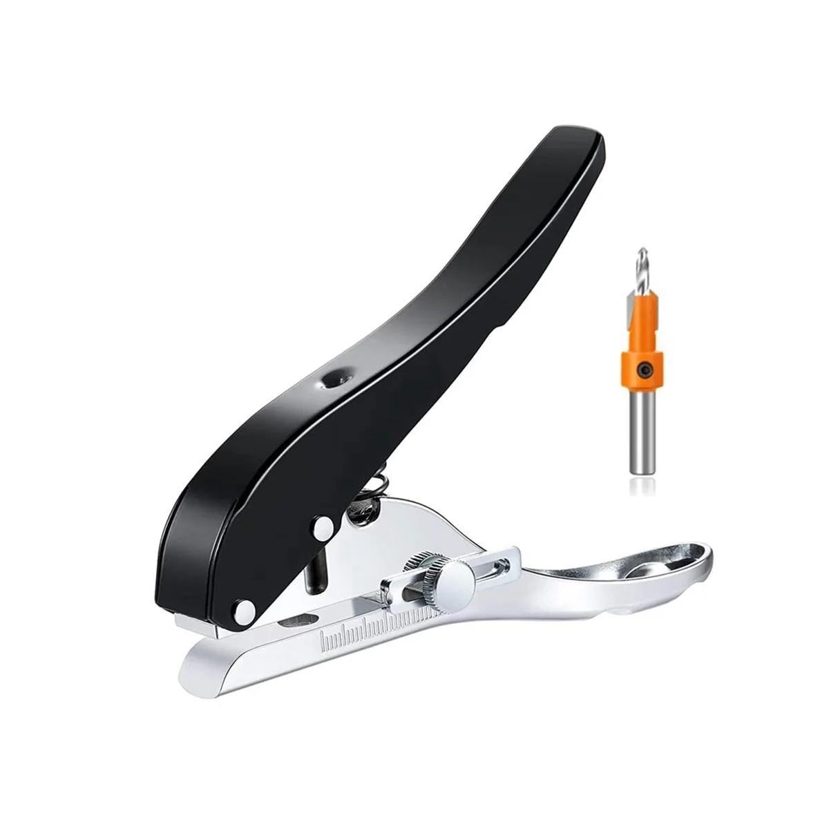 Single Hole Punch 5/16 Inch-8mm Heavy Duty Hole Puncher Paper Punch Portable Hand Held Long Hole Punch for Paper Cards