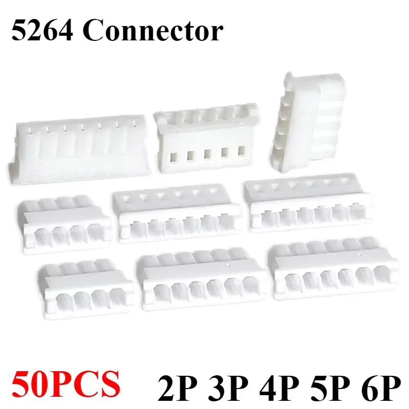 50Pcs Micro Mini 5264 Terminal Female Housing Connector 2P 3P 4P 5P 6P 7P 8P 9P 10Pin 2.5mm Pitch Plastic Shell