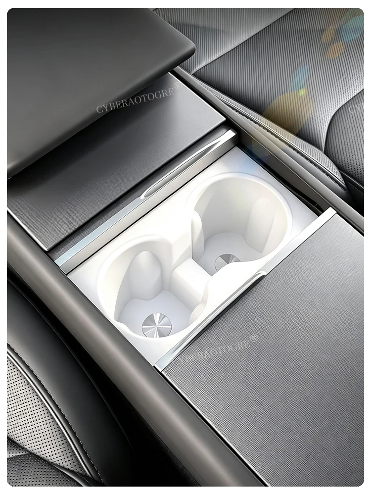 Für Tesla Model Y Juniper Model YL Getränkehalter-Einsatz Mittelkonsolen-Organizer Silikon-Getränkehalter für neue 3-Bildschirm-Abdeckung – Detail 8