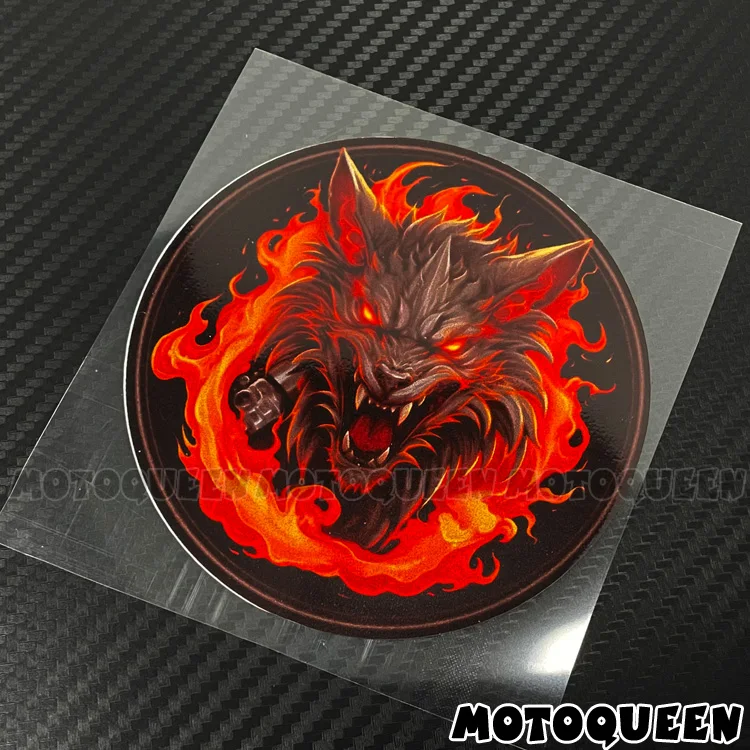 Motorbike Motorcycle Fairing Helmet Body Tank Pad Aluminum Side box Wolf Flame Rider Decals Stickers Car Styling Rocker Biker