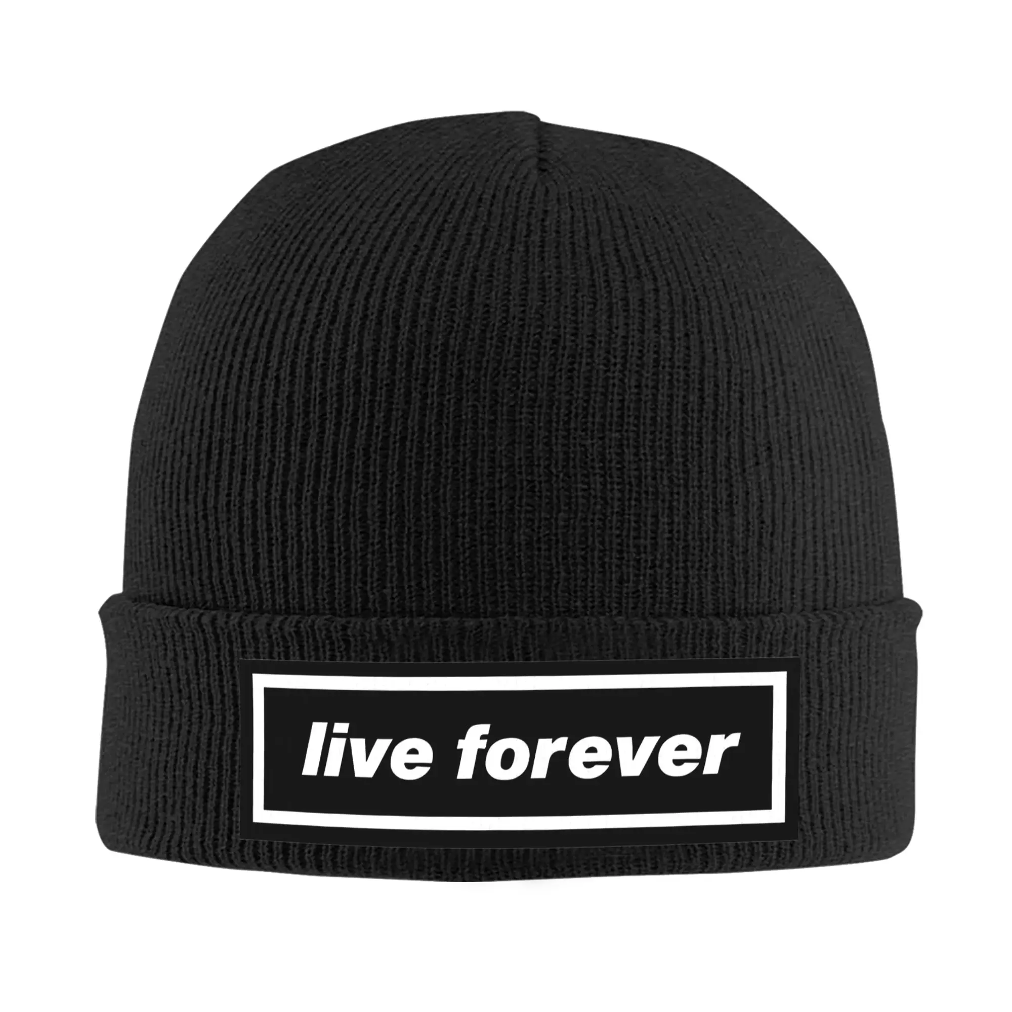 Oasised Live Forever Knitted Caps Women's Men's Beanie Winter Hats Acrylic Casual Caps