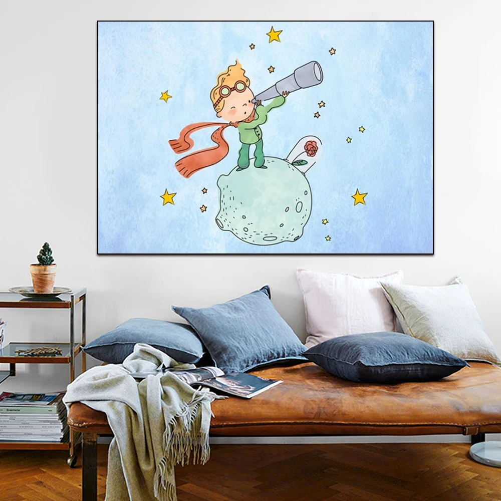 Little Prince Background for Kids Young Birthday Party Decor Rose Moon Space Meteorite Baby Photography Background Custom Banner