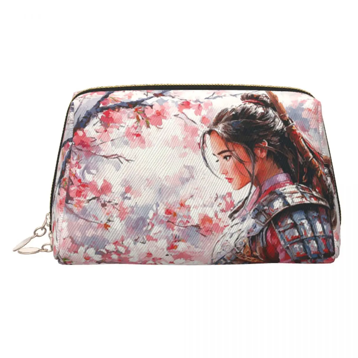 

Custom Kawaii Mulan Blossom Warrior Travel Toiletry Bag Women Cosmetic Makeup Bag Beauty Storage Dopp Kit
