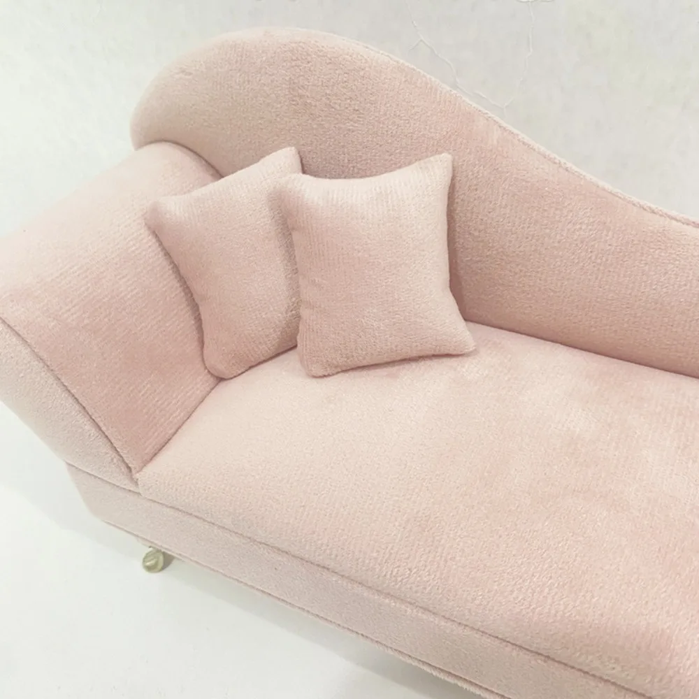 Dutch Velvet Sofa Shaped Jewelry Box Elegant Pink Mini Couch Earrings Ring Display Stand Bracelet with Mirror House Furniture