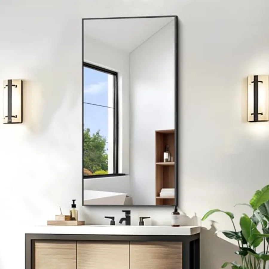 

Bathroom Mirror, 20x40 Inch Rectangle Mirror for Over Sink, Modern Decorative Wall Mirror for Bedroom Living Room Bathroom, Han
