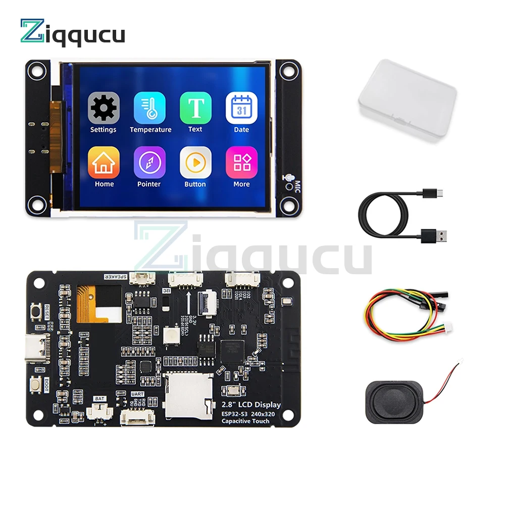 ESP32-S3 Development Board with 2.8-Inch TFT Touch Screen WiFi Bluetooth AI Display Module Supports Xiaozhi & Type-C Interface