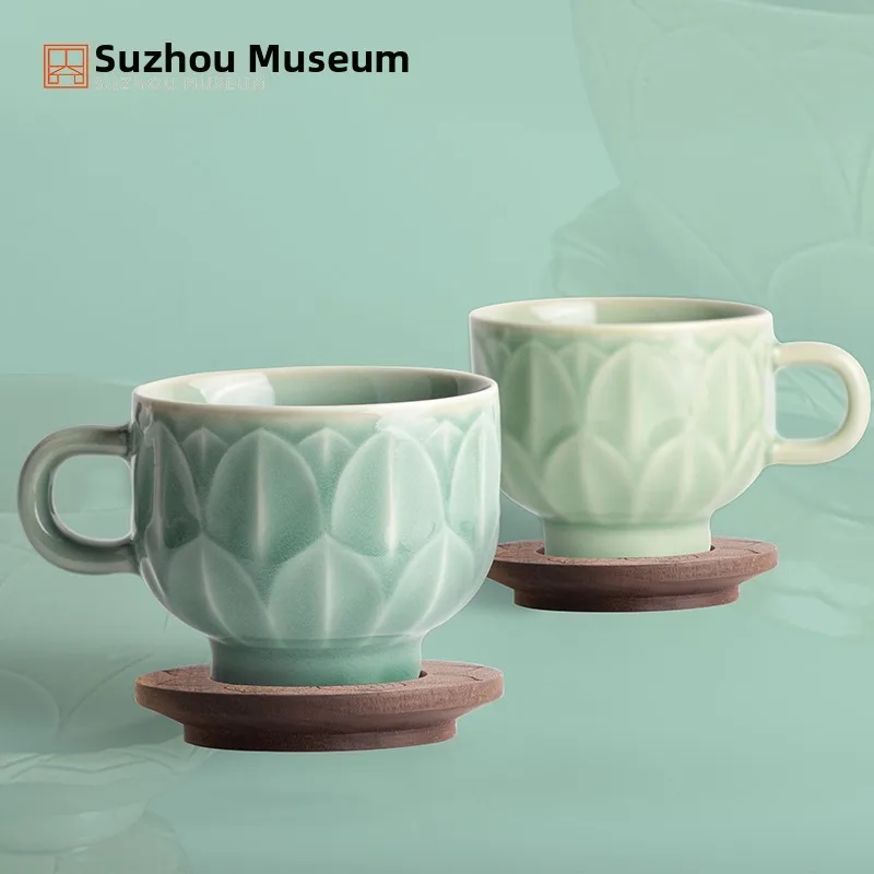Suzhou Museum Creative Ceramic Lotus Cup Secret Color Porcelain Gift for Girlfriend European Style Pure Color Cup D1C055-3