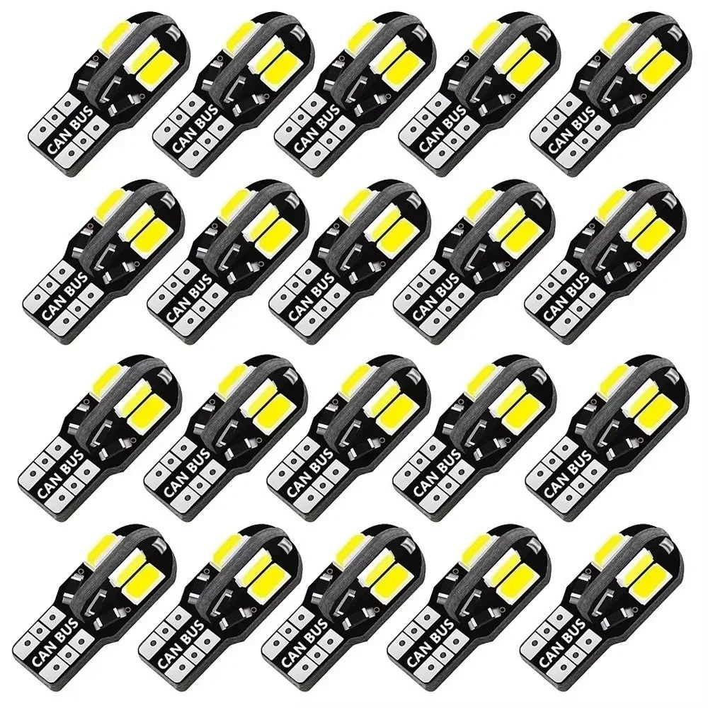 

10Pcs/set Creative DC 12V W5W T10 LED Bulbs White Lights Super Bright Car Interior Dome Lights Parking Light Auto Bulb