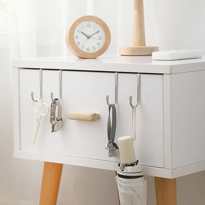 304 aço inoxidável S-Shape gancho, perfuração livre, duplo S-Shape, cozinha, banheiro, armário, porta de volta, toalha Storage Hanger