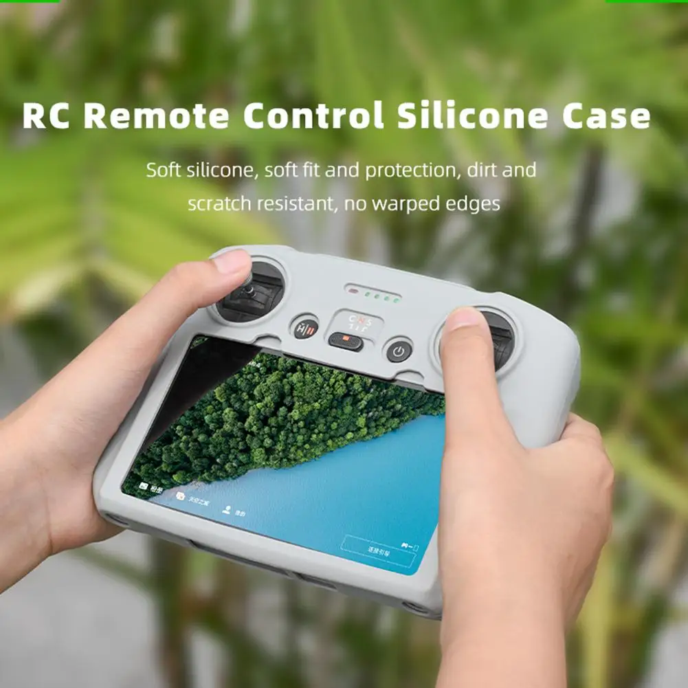 Protective Case Silicone Skin Cover Compatible For Dji Mini 3 Pro Rc With Screen Remote Control Dust Cover