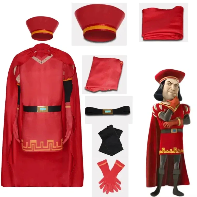 

Аниме Monster Shrek 4D Maximus Farquaid Lord костюм красная шляпа Хэллоуин косплей костюм для взрослых детей