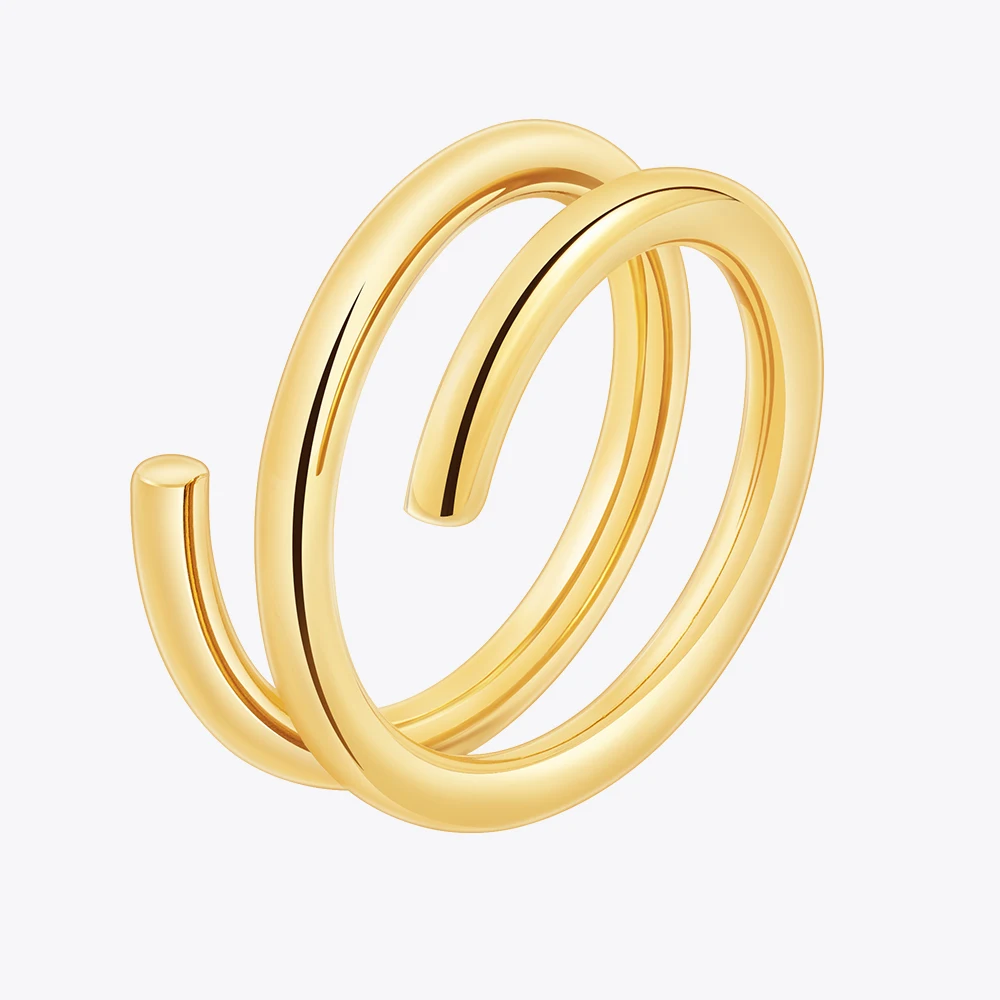 

ENFASHION Anillos Simple Coil Ring For Women's Stainless Steel 18K Plated Gold Rings Street Fashion Jewerly Everydaywear R244430