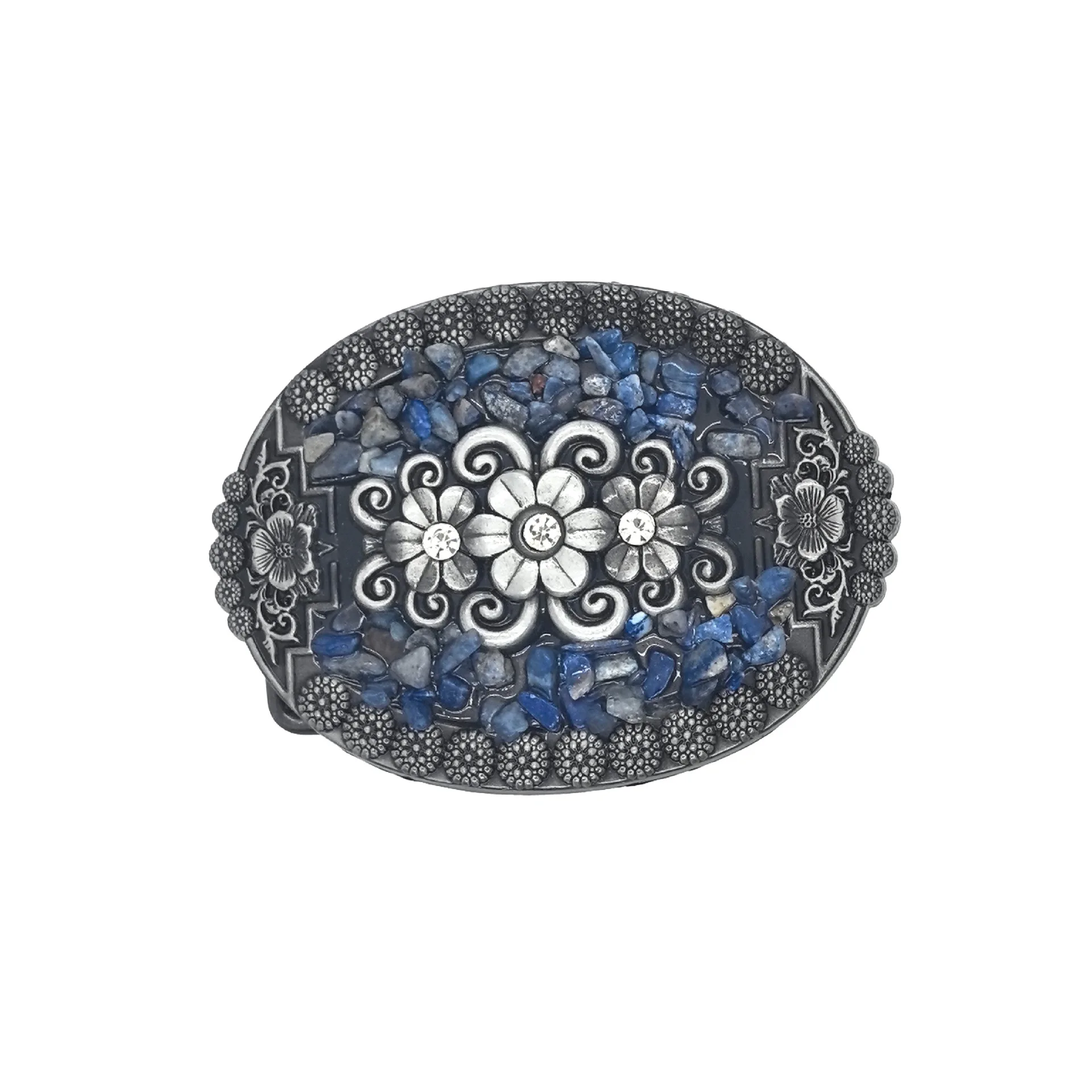 New style vintage alloy turquoise belt buckle for women's decorative waistband