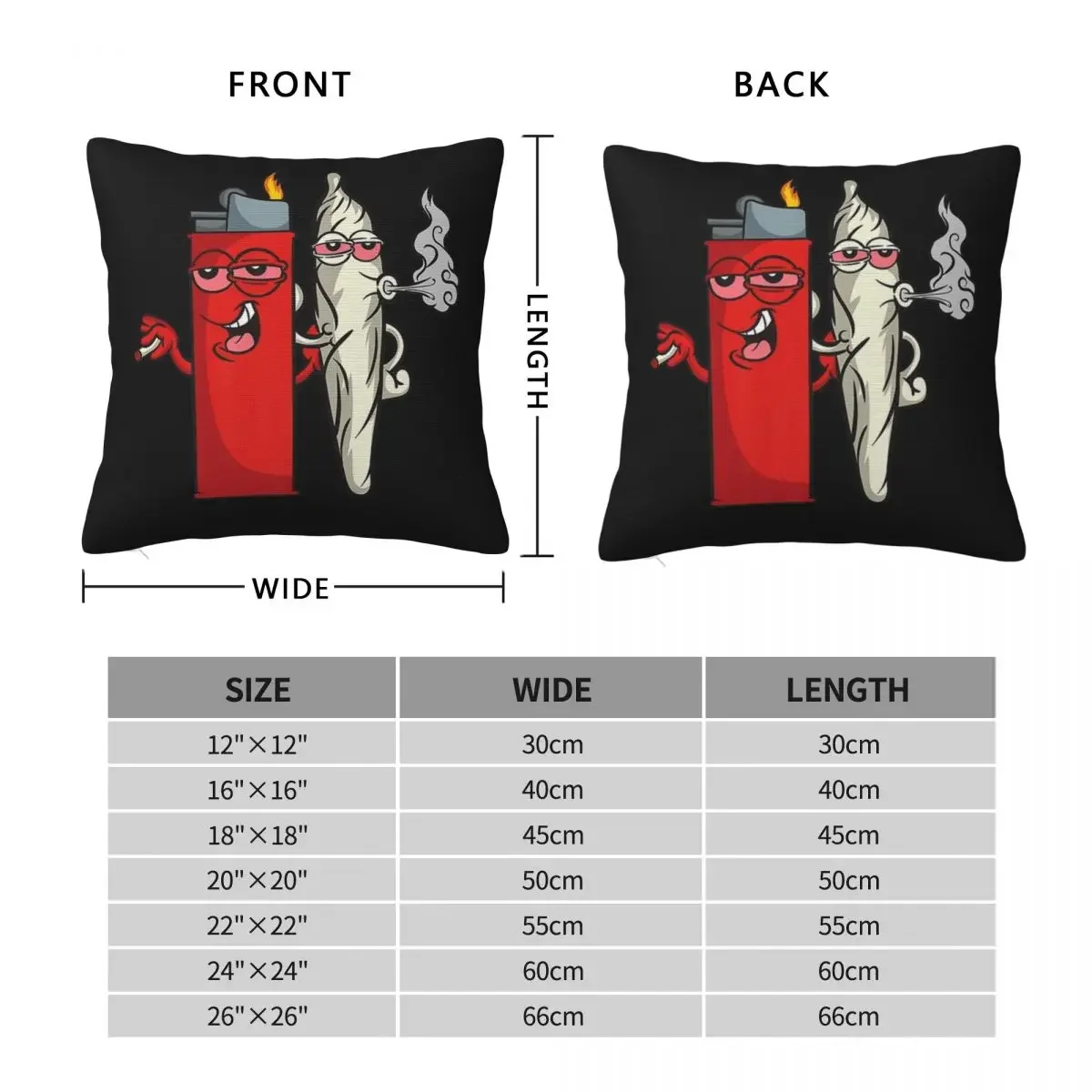 Weed Bud Joint Lighter Square Pillowcase Cushion Cover Comfort Pillow Case Polyester Throw Pillow cover for Home Living Room