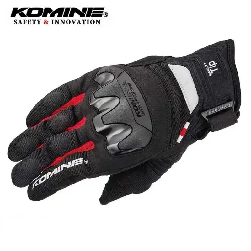 Guanti da ciclismo Komine per moto fuoristrada da corsa, guscio rigido traspirante, anticaduta, touch screen, GK-220