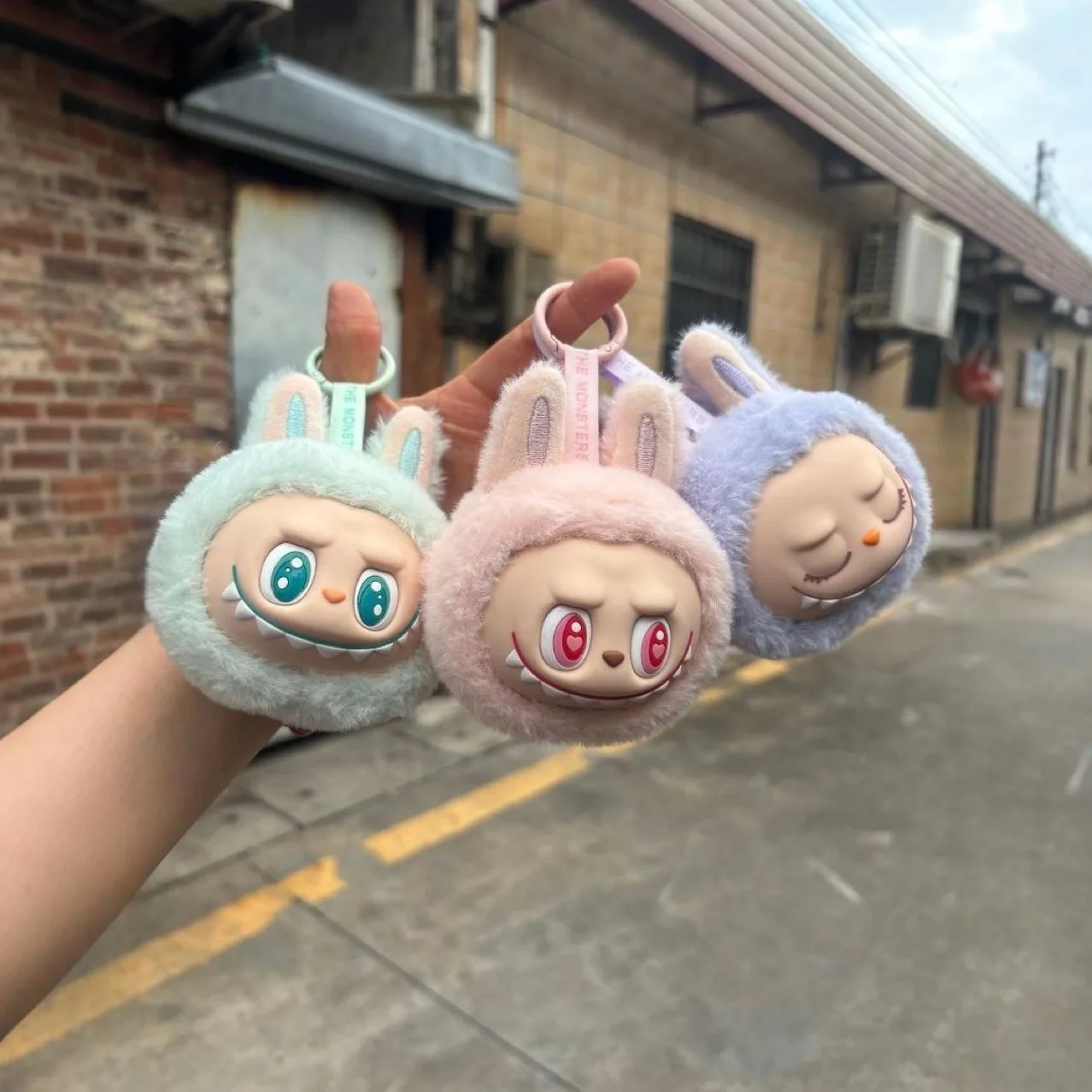 

New Labubu Anime Sitting 2nd Generation Little Head Model Toy Cute Monster Replica Keychain Toy Birthday Gifts