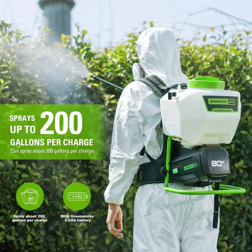 for 80V Backpack Sprayer 4 Gallon,Battery Powered Backpack Sprayer Kit for Weeding, Spraying, Pest Control, 2Ah Battery