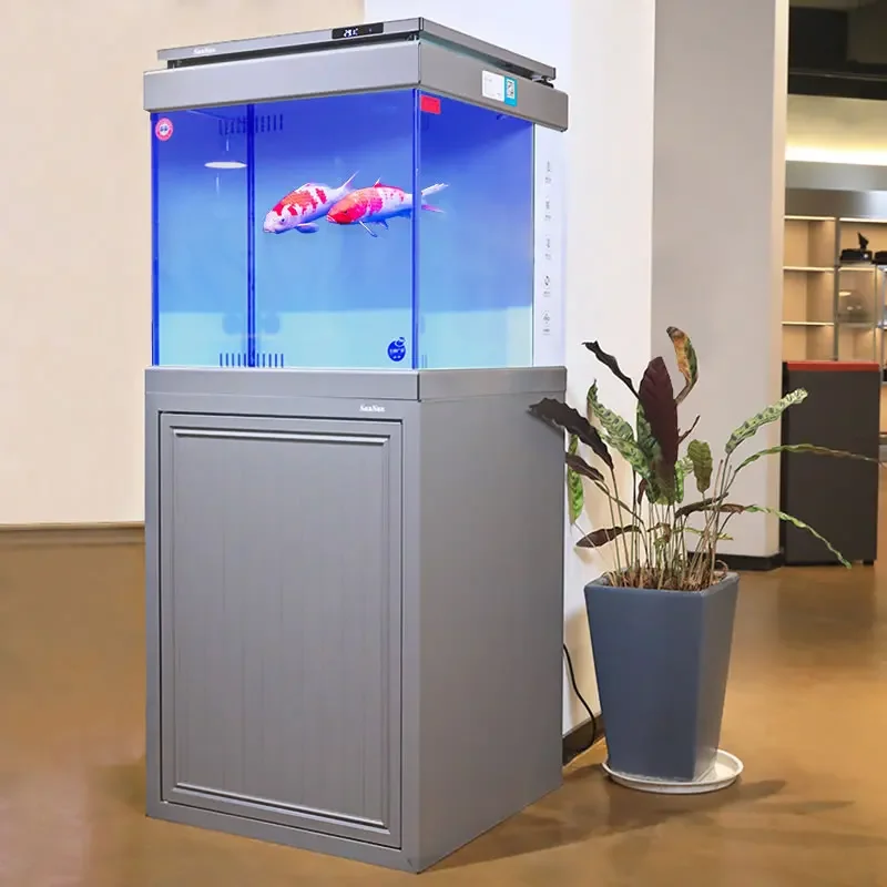 

Квадратный аквариум-бассейн для гостиной из супербелого стекла с нижним фильтром Fish Globe