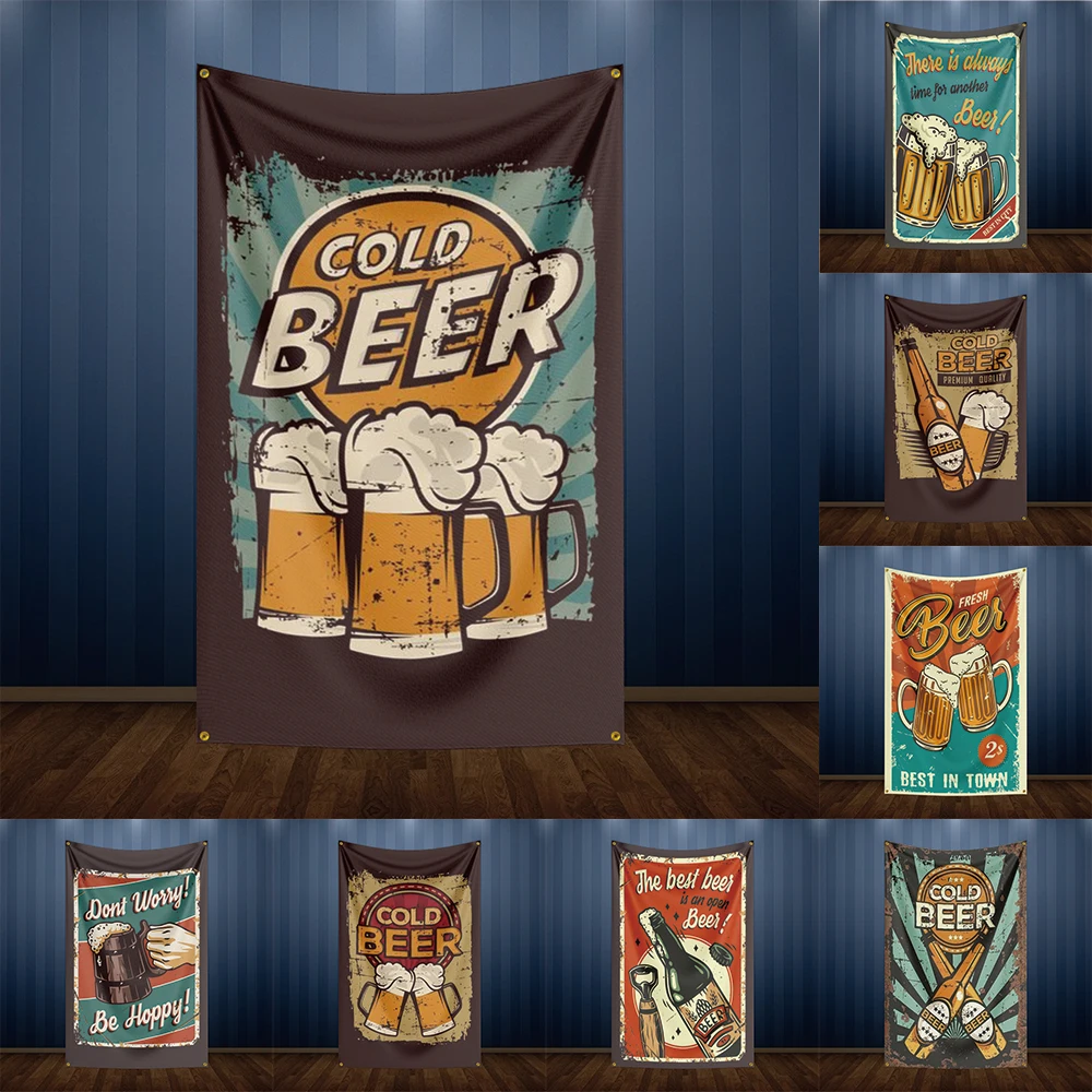 Drapeau décoratif mural pour bar à bière