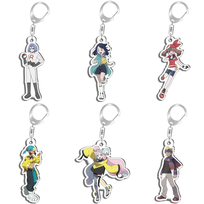 Keychain for Pokemones Kotone Dawn Lyra Hilda May Iono Anime Game Fan Gift Recycled Acrylic Backpack Pendant Decoration Rare Toy
