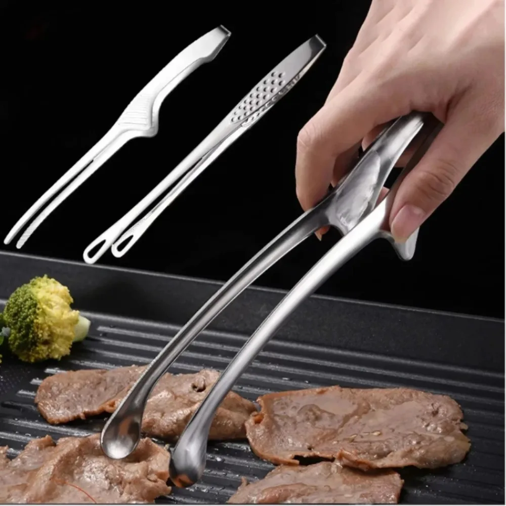 304 Stainless Steel Food Tongs Long Handle Non-Slip Barbecue Tongs Steak Tongs Kitchen Cooking Tools kitchen accessories