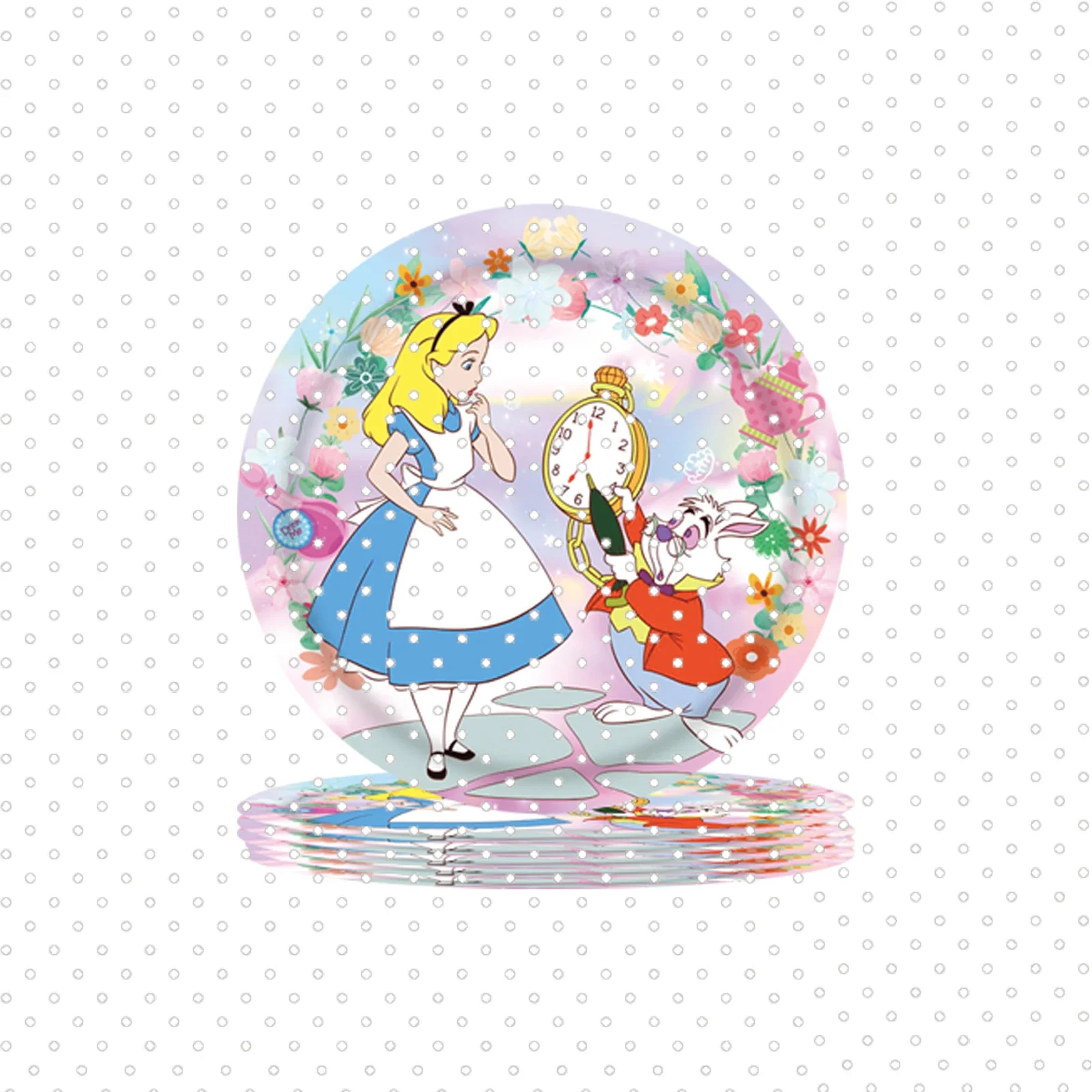 Cartoon Alice In Wonderland Birthday Party Decoration Disposable Tableware Cup Plate Paper Balloon Baby Bath Girl Gift