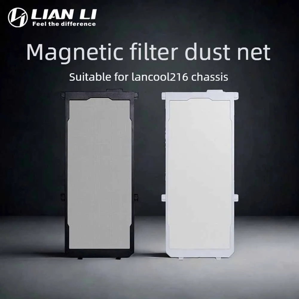 LIAN LI LAN216-2X/2W Filtro magnetico ad alta densità per pannello a rete anteriore LANCOOL 216, rete antipolvere per telaio custodia PC, accessori