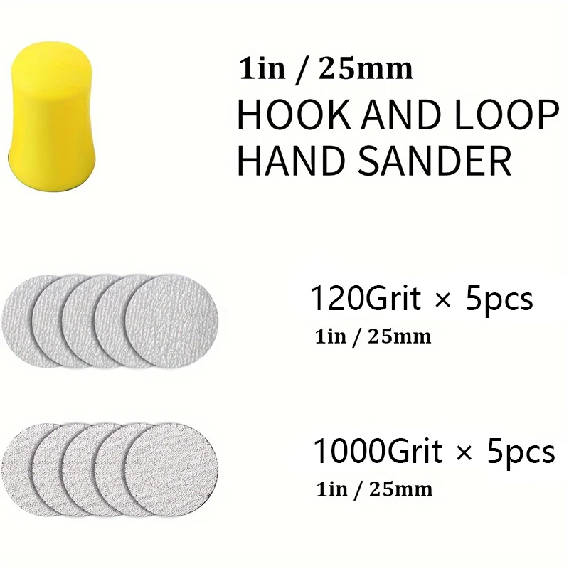 1Inch 3Inch Wet and Dry Sandpaper Kit 11Pcs with Hand Sanding Block Sandpaper 100# 1200# for Concrete Terrazzo Polishing