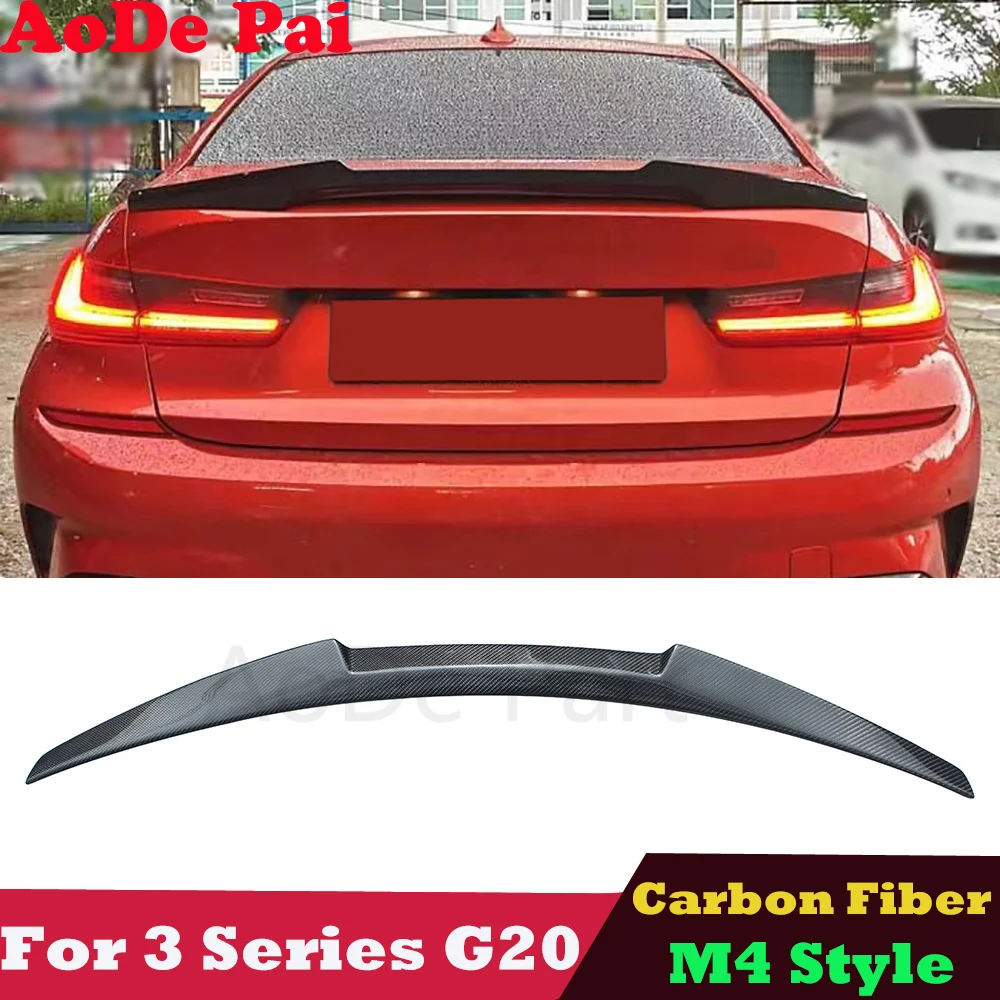 

G20 Spoiler High Kick M4 Style Real Carbon Fiber Rear Boot Trunk Wings Spoielr for BMW 3 Series G20 M3 G80 2019-2023