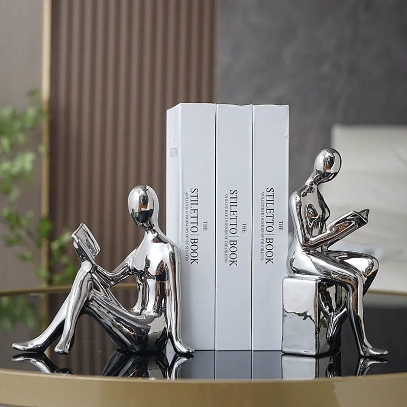 

Modern Simplicity Electroplating Abstract Characters Book Files Study decoration Ceramic crafts Wine cabinet decoration bookends