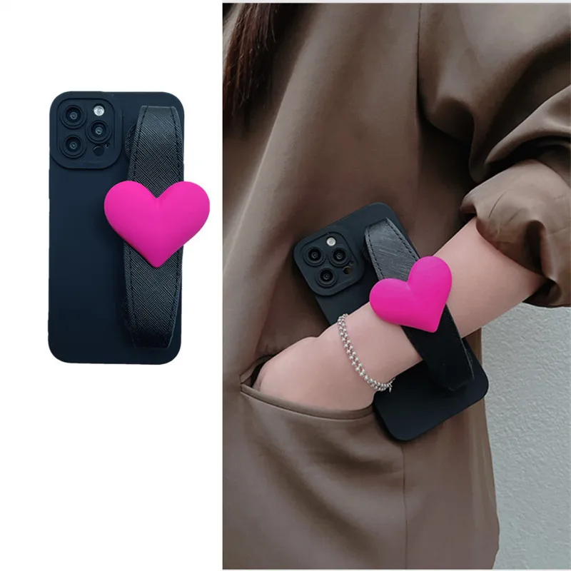 3D Heart Wristband Soft Silicone Case For Xiaomi redmi note  11 pro Cover bags for xiaomi redmi note 10s 10A 10C 12 C Note9 9T