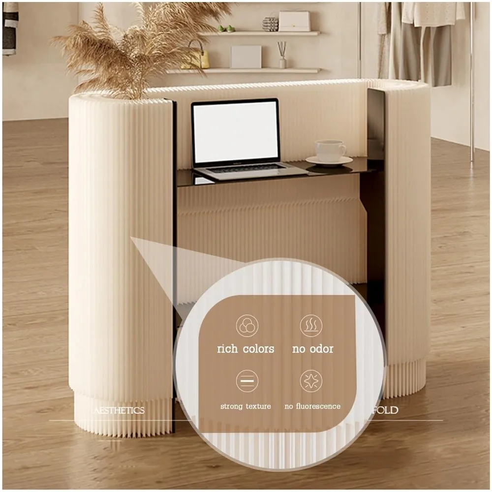 مكتب الاستقبال، طاولة كونسول بيضاوية، أبيض، مقاس واحد، الاستخدام السكني