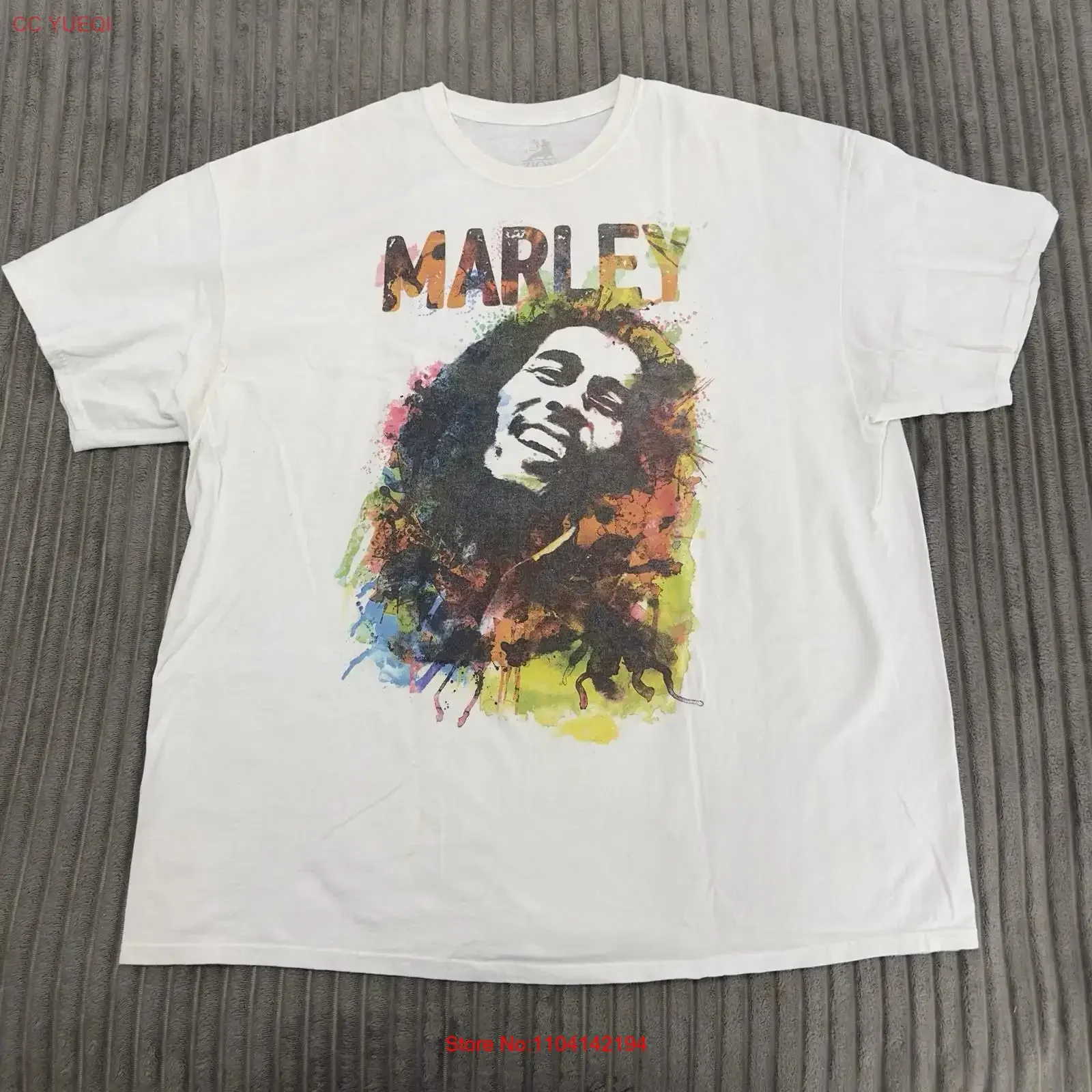 Zion Bob Marley T Shirt Mens XXL White Reggae Rasta Rock vintage Washed Versatile Comfortable Soft streetwear Slightly fashion