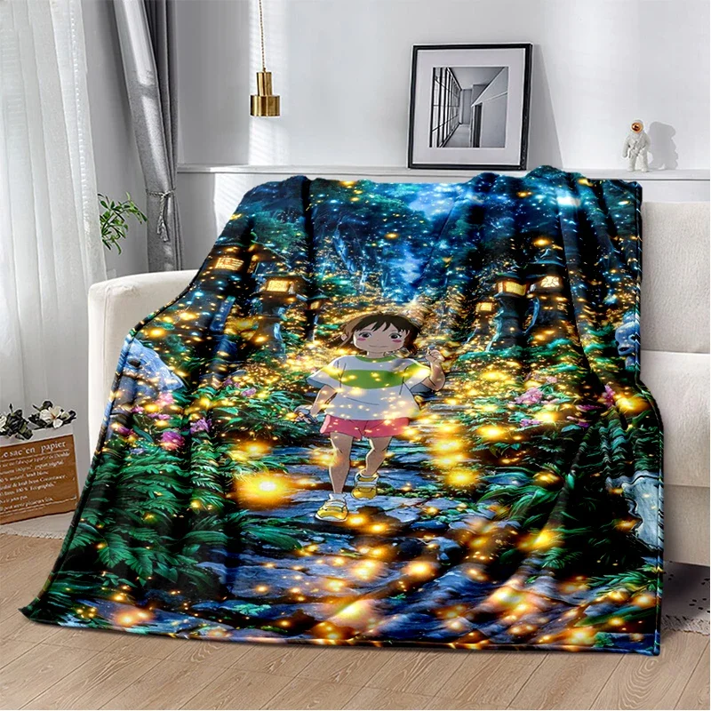 

Мягкие фланелевые одеяла с 3D аниме «Унесенные призраками», удобное одеяло для кроватей, дивана, дома, спальни, детский подарок для пикника