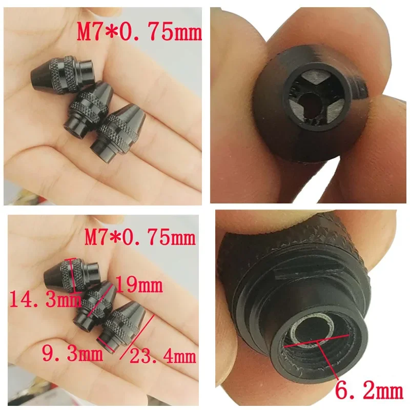 0.3-3.2 مللي متر مثقاب صغير متعدد بدون مفتاح تشاك M7 M8X0.75 تغيير سريع ثلاثة فك مثقاب تشاك للأدوات الدوارة مثقاب صغير لدريمل
