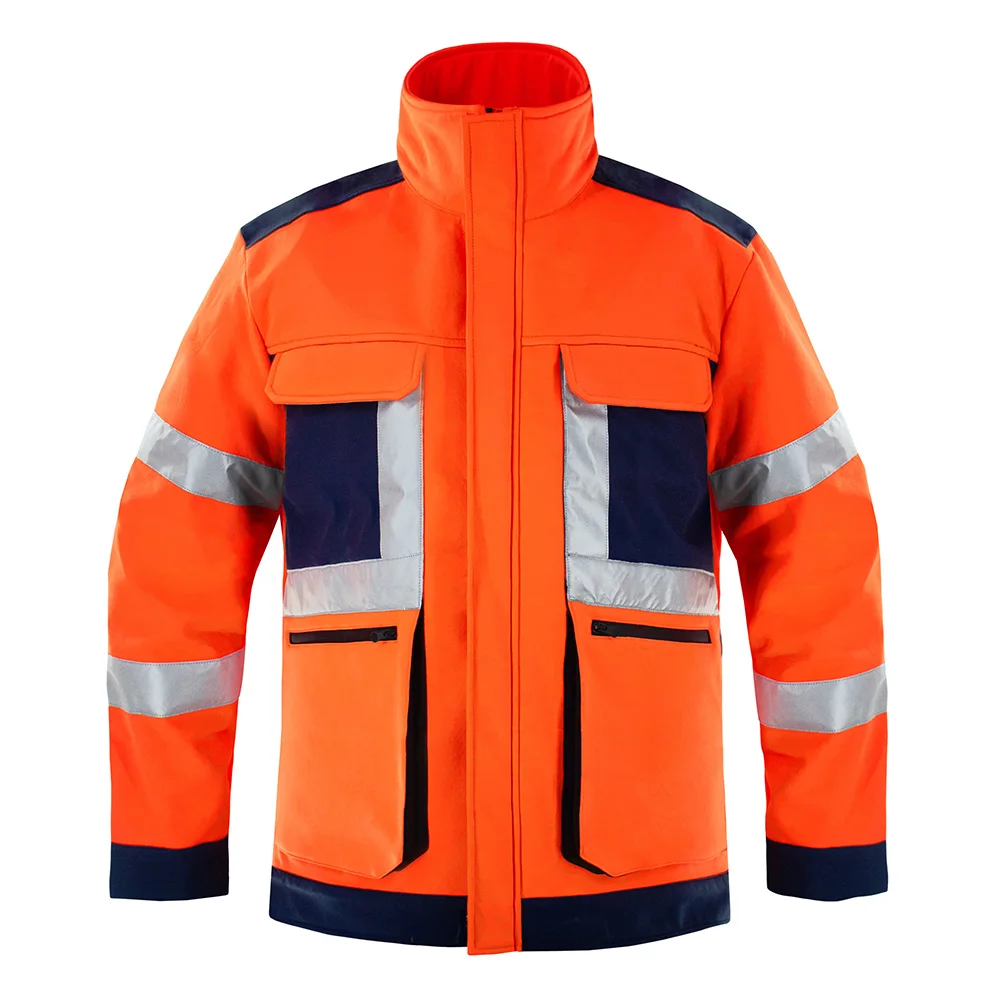 Imagem -06 - Nova Chegada de Alta Visibilidade Segurança Softshell Jaqueta Calças Trabalho com Listras Reflexivas Velo Forrado Workwear Jaqueta e Calças