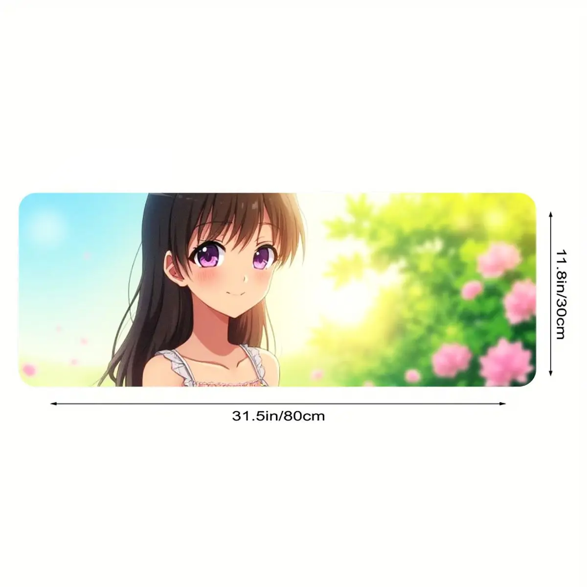 لوحة ماوس ألعاب Anime Girl، قاعدة غير قابلة للانزلاق، طباعة عالية الدقة، مثالية لإعداد المكتب المنزلي أو الألعاب، 31.5 بوصة × 11.8 بوصة #1
