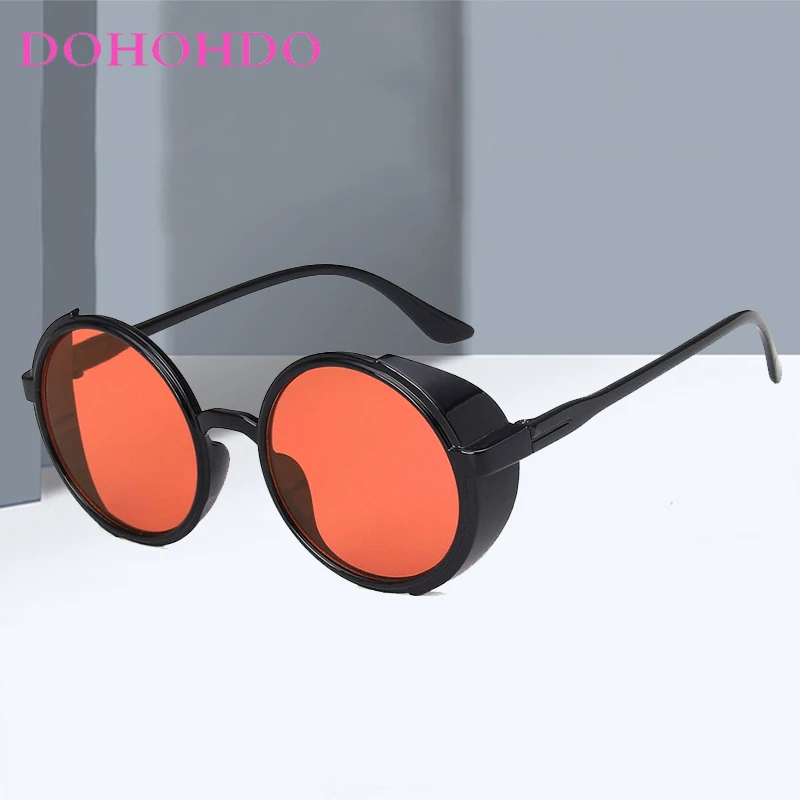 

Trendy Steampunk Round Frame Women Sunglasses Classic Brand Designer Men Eyewear Outdoor Driving Shade Sunglass Male UV400 Очки