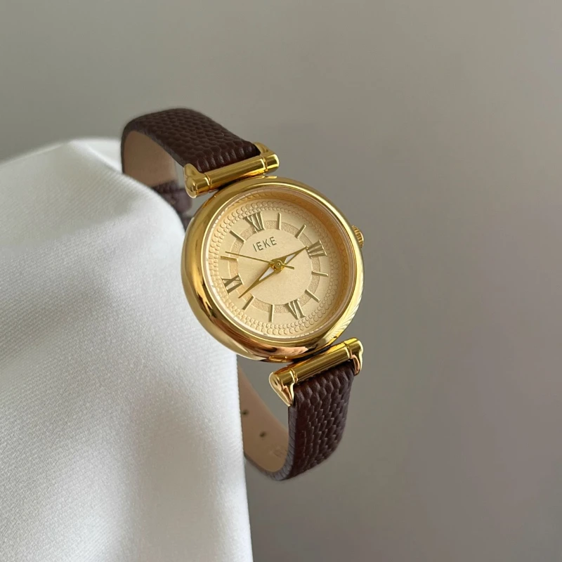 Classic Trend Ladies Watch Elegant Simple Retro 2025 Waterproof Quartz Watch Birthday Gift
