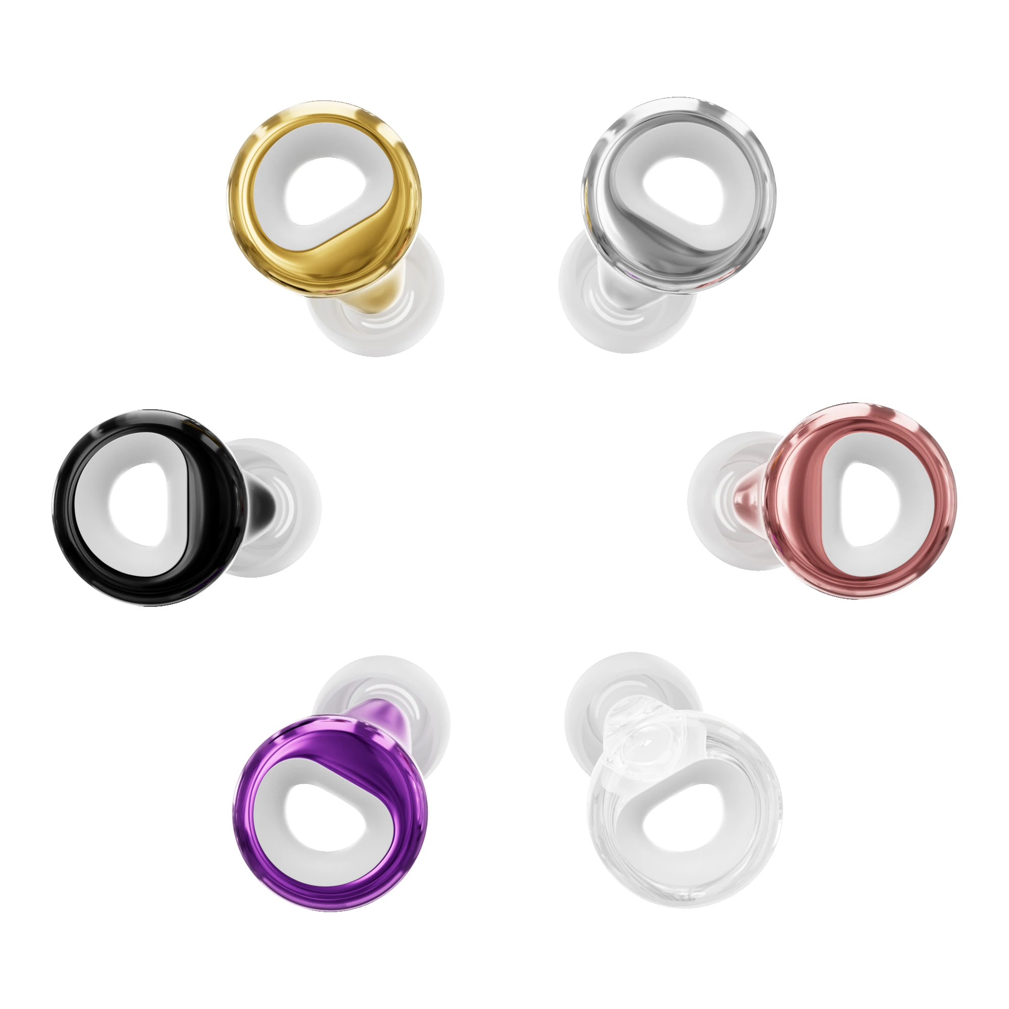 HUAK Reusable ABS Ear Plugs - Concerts Ear Plugs Hearing Protection & Festivals, Swim, Musicians - 8 Ear Tips in XS/S/M/L