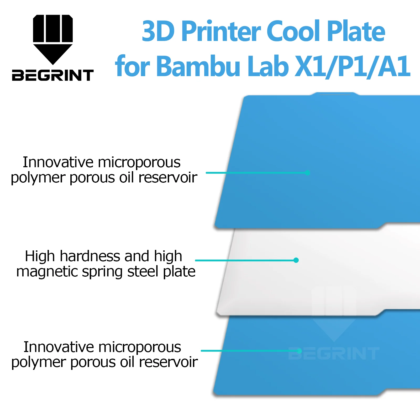 Voor Bambu Lab Koude Plaat Lage Temperatuur Plaat Voor Bambu Lab A1 X1 X1C P1P P1S Verenstaal 257x257 Dubbelzijdig Bambulab P1 X1