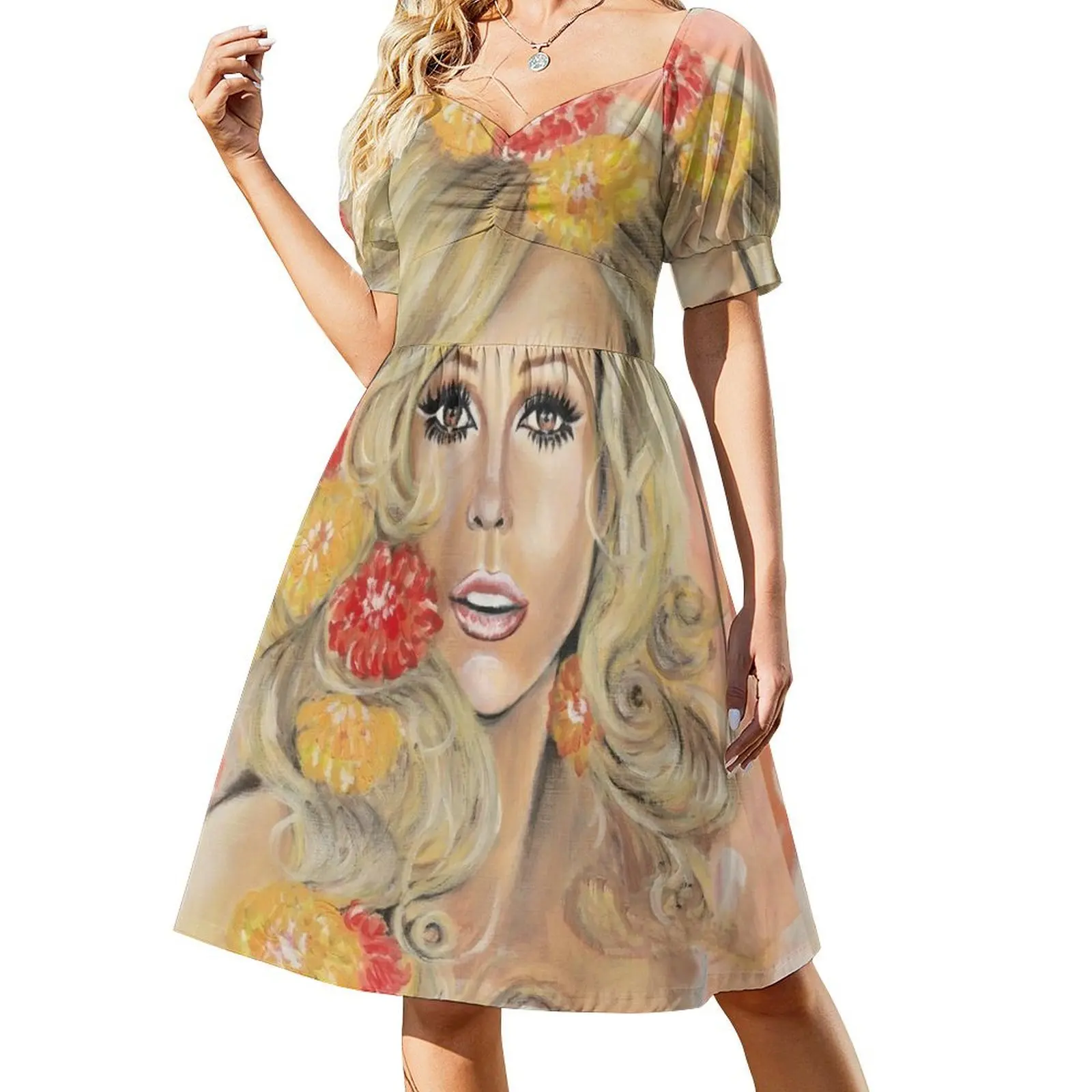 

Nancy Sinatra Short-Sleeved Dress summer clothes dresses for women 2025 african dresses for woman