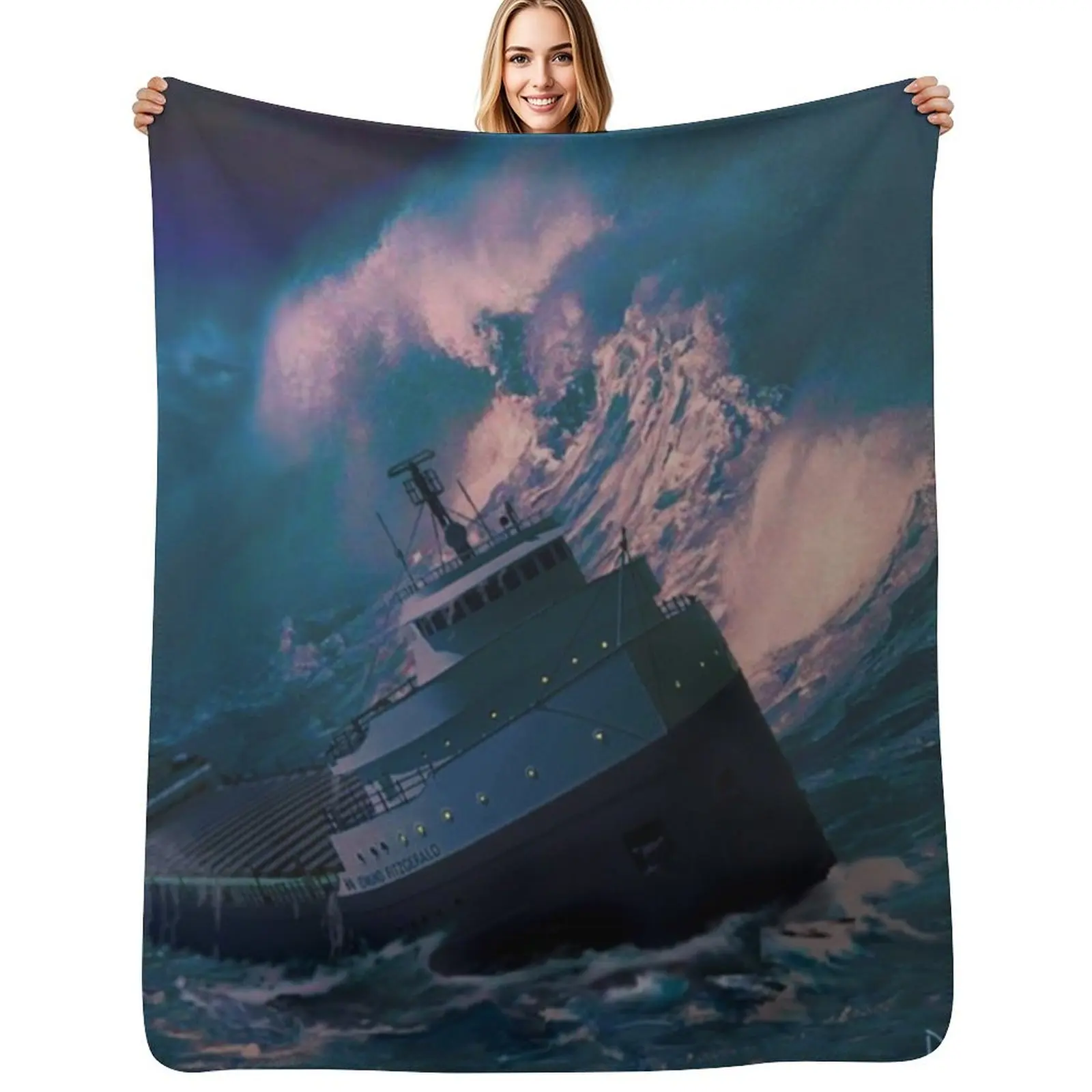 

Edmund Fitzgerald Throw Blanket christmas gifts Large Flannel Personalized Gift Blankets