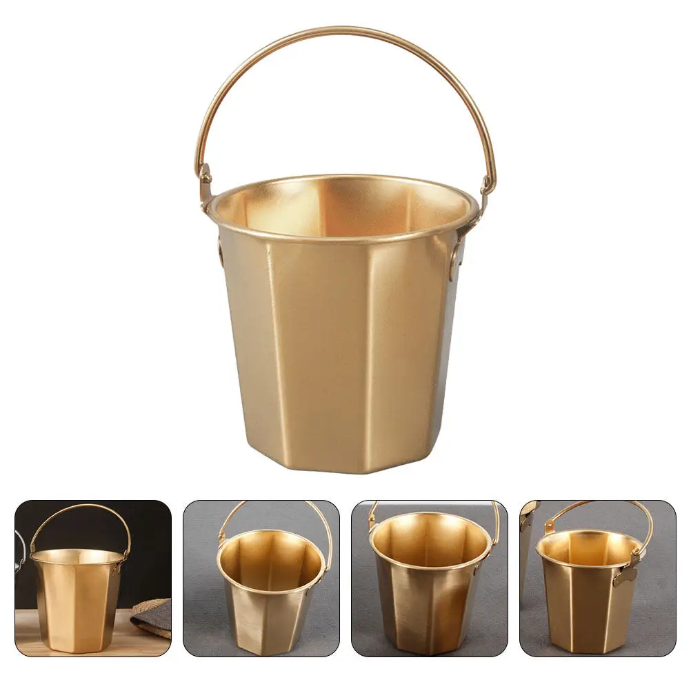 

Sturdy One-Piece Stainless Steel Bucket with Handle Portable Multipurpose Round Water Bucket for Home