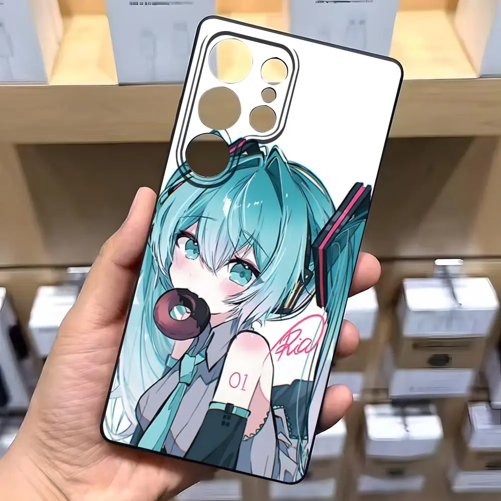 Music H-Hatsune Girl M-Mikues Handyhülle für Samsung S26 S25 S24 FE S23 S22 S21 Plus S20 Ultra Note20Ultra Schwarze Softshell-Hülle