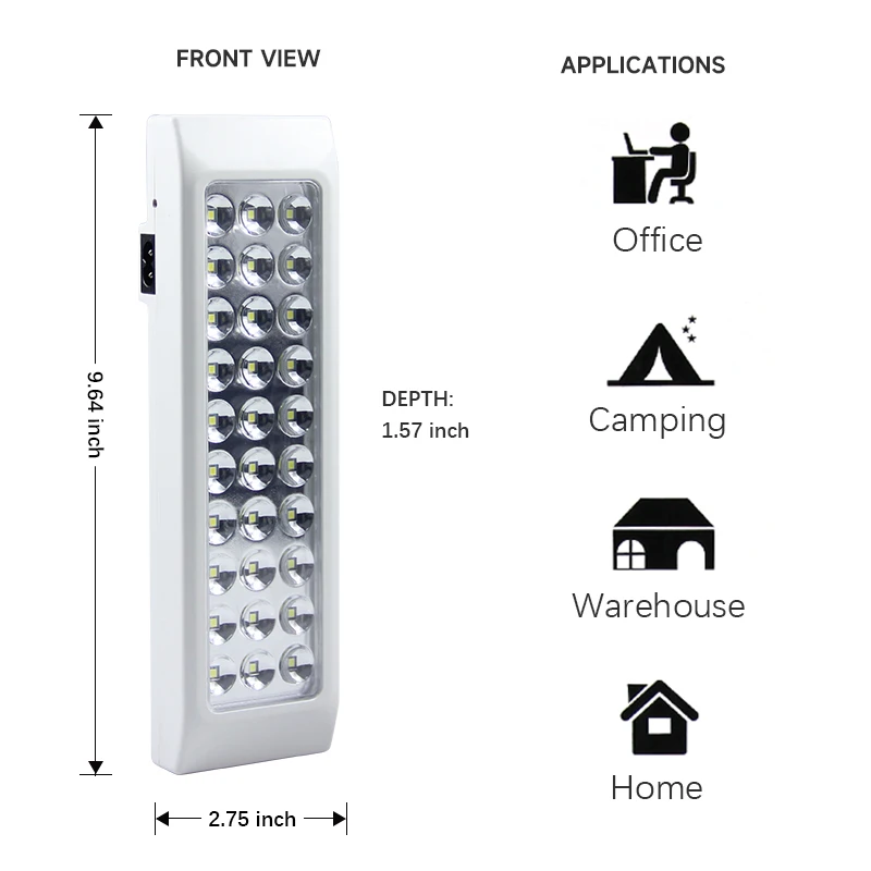 Lampu Darurat 30LED Lampu Keselamatan LED Isi Ulang Multifungsi 2 Mode untuk Lampu Darurat Luar Ruangan Kamp Rumah untuk Kehilangan Daya