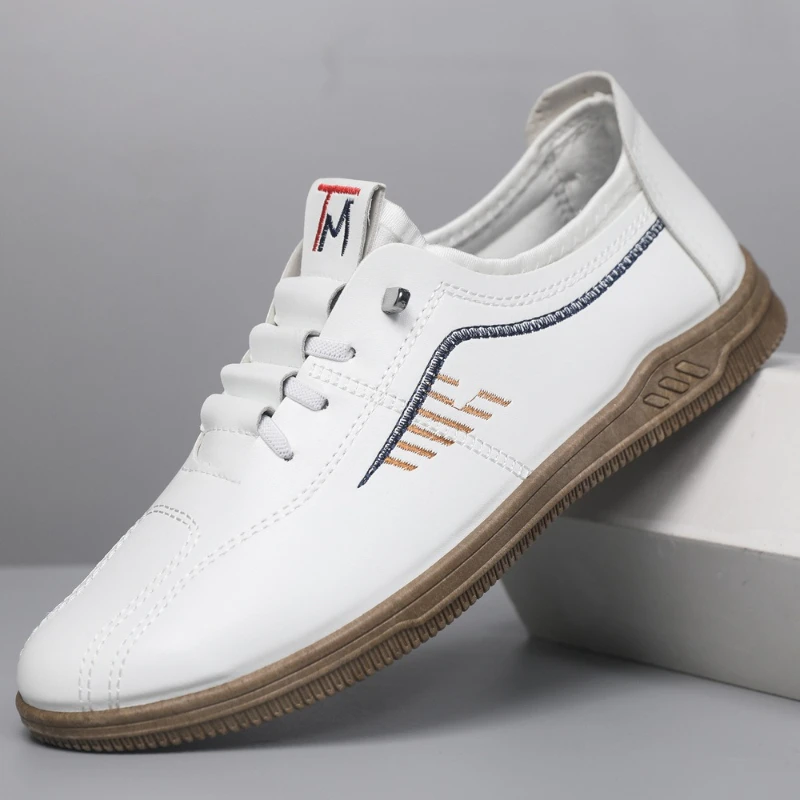 الكلاسيكية الرجال أحذية من الجلد شقة خفيفة تنفس المتسكعون الصيف في الهواء الطلق المشي القيادة حذاء كاجوال للرجال Zapatos Casuales Hombre #1